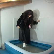 Wetlook Doll: Wet Long Black Skirt and Fur Coat
