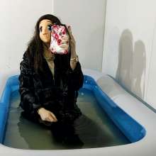 Wetlook Doll: Wet Long Black Skirt and Fur Coat