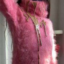 ombreflou: messy pink turtleneck sweater