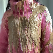 ombreflou: messy pink turtleneck sweater