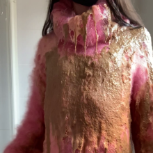 ombreflou: messy pink turtleneck sweater