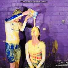DungeonMasterOne: Lucia and Miss Abigail, cycling skinsuits filled with goo!