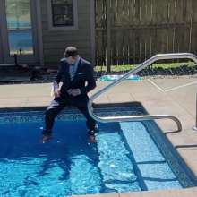 zave66: A New Blue Suit Gets Soaked