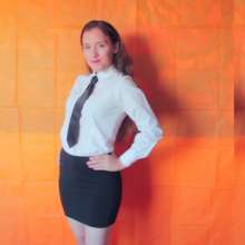 lovingmessy4you: B-Blosson Wearing Tie and White Shirt and Black Skirt