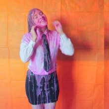 lovingmessy4you: B-Blosson Wearing Tie and White Shirt and Black Skirt