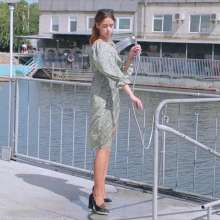 Wet Live Team: Daria's Wet Walk and Her Wet Casual Dress with Heels