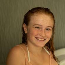 Jens German: Joannas cousin in the pool