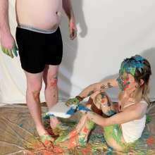 RevSlymsford: Guy Plays Messy Twister With Kaydens. Blowjob + Footjob