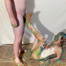 RevSlymsford: Guy Plays Messy Twister With Kaydens. Blowjob + Footjob