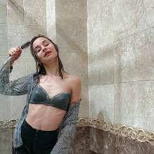 Wet Live Team: Heels and Coat Got Completely Wet in the Pool!  Wetlook Girl