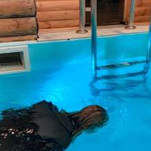 Wet Live Team: Heels and Coat Got Completely Wet in the Pool!  Wetlook Girl