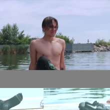Wet Live Team: Hot Wet Long Haired Guy in Casual Clothes!  Full Immersion