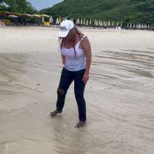 Wet_look_elena: In the Sea in Blue Jeans and White Top
