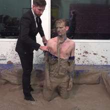 WamtasticUK: James and Adam Muddy Suit and Satin Shirt Rip
