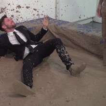 WamtasticUK: James and Adam Muddy Suit and Satin Shirt Rip
