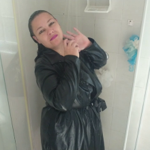 Darkabyss445: Leather Coat Soaked in the Shower