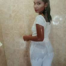 WetPlace: Mary Shower In White Clothes