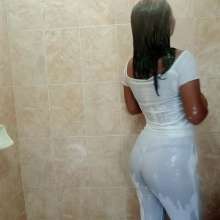 WetPlace: Mary Shower In White Clothes