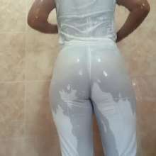 WetPlace: Mary Shower In White Clothes