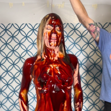 Slimed Models: Erin Tar and Feathered and Slopped Butt Naked by Her Ex-Boyfriend!