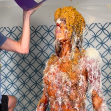 Slimed Models: Erin Tar and Feathered and Slopped Butt Naked by Her Ex-Boyfriend!