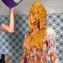 Slimed Models: Erin Tar and Feathered and Slopped Butt Naked by Her Ex-Boyfriend!