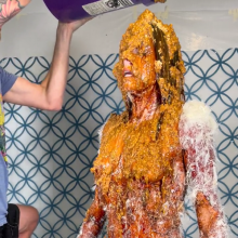 Slimed Models: Erin Tar and Feathered and Slopped Butt Naked by Her Ex-Boyfriend!