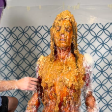Slimed Models: Erin Tar and Feathered and Slopped Butt Naked by Her Ex-Boyfriend!