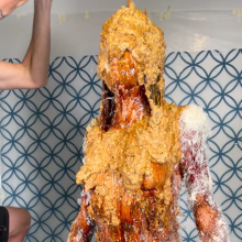 Slimed Models: Erin Tar and Feathered and Slopped Butt Naked by Her Ex-Boyfriend!