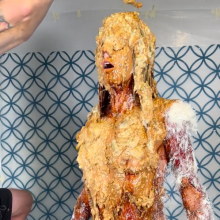 Slimed Models: Erin Tar and Feathered and Slopped Butt Naked by Her Ex-Boyfriend!