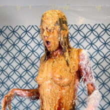 Slimed Models: Erin Tar and Feathered and Slopped Butt Naked by Her Ex-Boyfriend!