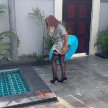 Wet_look_elena: Silver Party Dress in the Pool