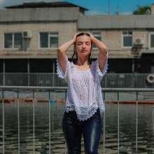 Wet Live Team: Sonya Got Completely Wet in a Denim Jacket and a Hat!