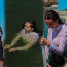 Wet Live Team: Valeria and Her Wet Formal Outfit, Gorgeous Wet Look