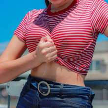 Wet Live Team: Valeria Took a Hot Swim in Jeans and Hoodie, without a Bra