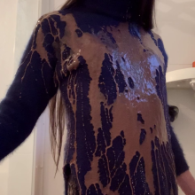 ombreflou: messy angora turtleneck