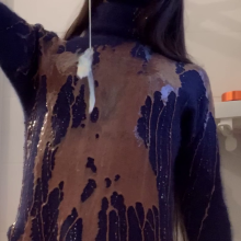 ombreflou: messy angora turtleneck