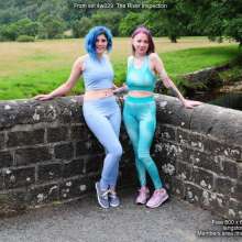 DungeonMasterOne: Maude and new girl Charity inspect the river in sportswear!