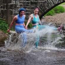 DungeonMasterOne: Maude and new girl Charity inspect the river in sportswear!