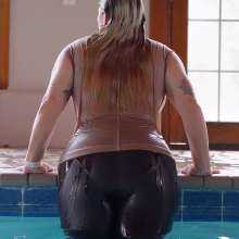DMarieAllWet: Brown Leather Is Sexy When Soaking Wet!