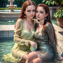 Wetmaxiskirts: Glamour AI Wetlook--Second Lesbian Couples Selection