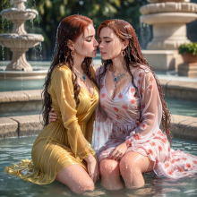 Wetmaxiskirts: Glamour AI Wetlook--Second Lesbian Couples Selection