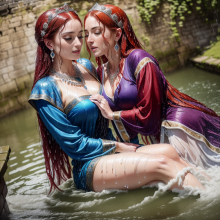 Wetmaxiskirts: Glamour AI Wetlook--Second Lesbian Couples Selection