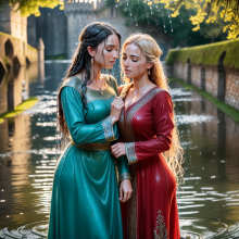 Wetmaxiskirts: Glamour AI Wetlook--Second Lesbian Couples Selection