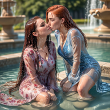 Wetmaxiskirts: Glamour AI Wetlook--Second Lesbian Couples Selection