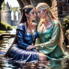Wetmaxiskirts: Glamour AI Wetlook--Second Lesbian Couples Selection