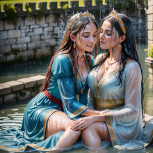 Wetmaxiskirts: Glamour AI Wetlook--Second Lesbian Couples Selection