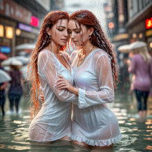 Wetmaxiskirts: Glamour AI Wetlook--Second Lesbian Couples Selection