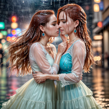 Wetmaxiskirts: Glamour AI Wetlook--Second Lesbian Couples Selection