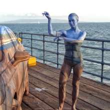 DrVenkman: Felicia Day Body Paint for Car Ad from 2014